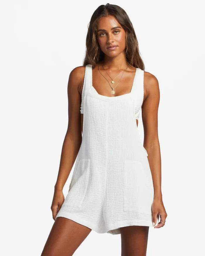 Billabong Beach Crush Romper Salt Crystal Women Shorts Billabong Beach Crush Romper Salt Crystal Women Shorts
