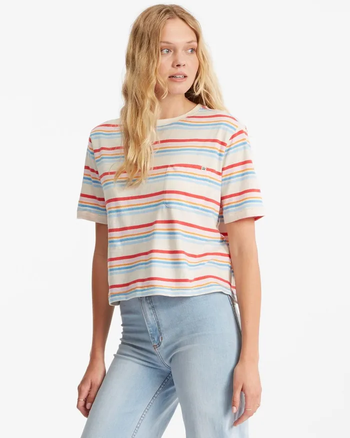 Billabong Beach Street Pocket TShirt Multi 1 Women Tops Billabong Beach Street Pocket TShirt Multi 1 Women Tops