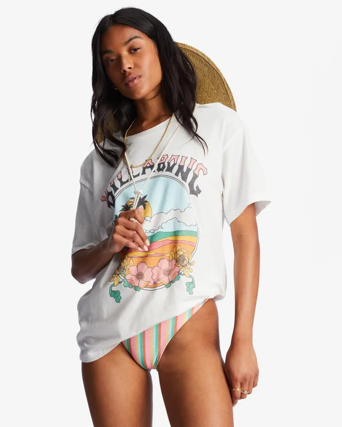 Billabong Beautiful Day TShirt Salt Crystal Women Graphic Tees and Tanks