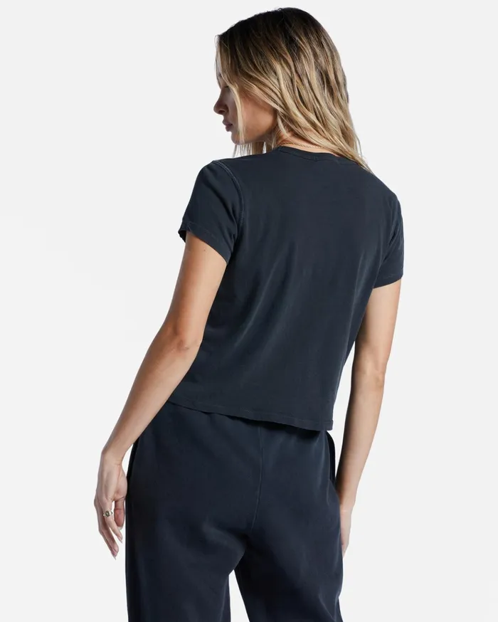 Billabong Better Then Basic Short Sleeve TShirt Off Black Women Tops Billabong Better Then Basic Short Sleeve TShirt Off Black Women Tops