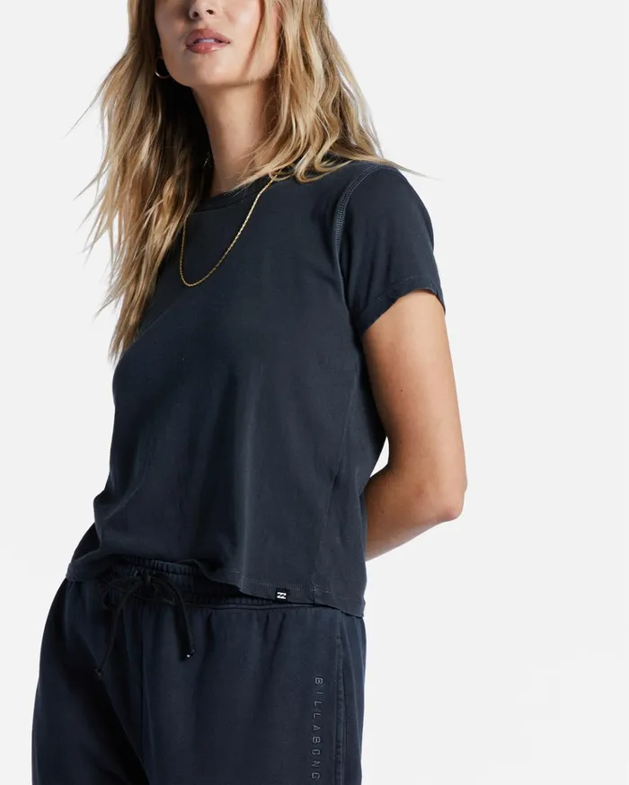 Billabong Better Then Basic Short Sleeve TShirt Off Black Women Tops Billabong Better Then Basic Short Sleeve TShirt Off Black Women Tops