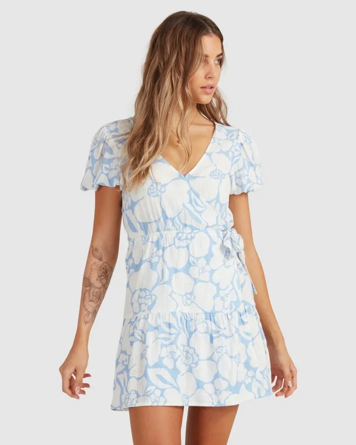 Billabong Beyond Blue Wrap Dress Sweet Blue Women Dresses Billabong Beyond Blue Wrap Dress Sweet Blue Women Dresses