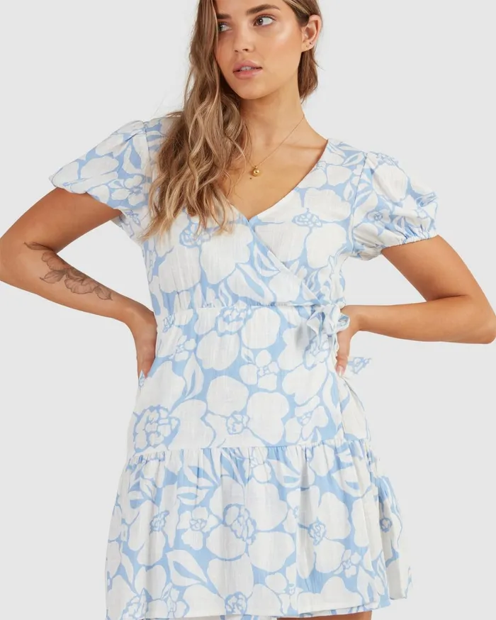 Billabong Beyond Blue Wrap Dress Sweet Blue Women Dresses Billabong Beyond Blue Wrap Dress Sweet Blue Women Dresses