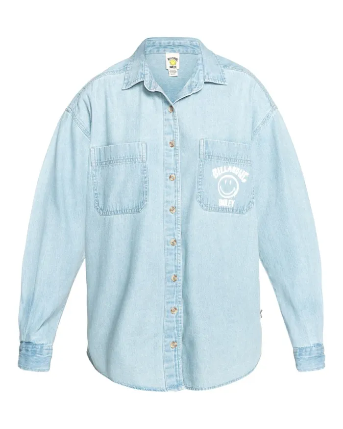 Billabong Billabong X Smiley Down The Coast Long Sleeve Shirt Smiley Wash Women Tops Billabong Billabong X Smiley Down The Coast Long Sleeve Shirt Smiley Wash Women Tops
