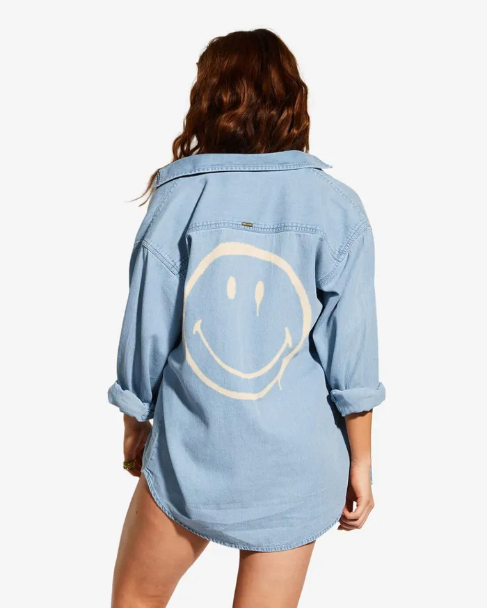 Billabong Billabong X Smiley Down The Coast Long Sleeve Shirt Smiley Wash Women Tops Billabong Billabong X Smiley Down The Coast Long Sleeve Shirt Smiley Wash Women Tops
