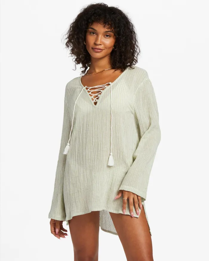 Billabong Blue Skies Swim CoverUp Avocado Women Beach Cover Ups