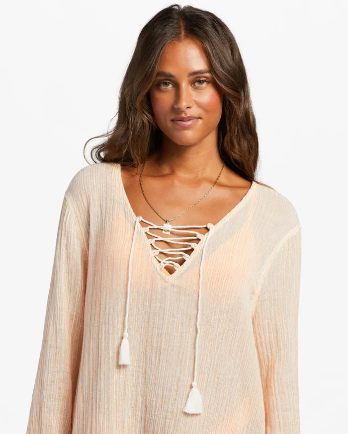 Billabong Blue Skies Swim CoverUp Orange Peel Women Beach Cover Ups Billabong Blue Skies Swim CoverUp Orange Peel Women Beach Cover Ups