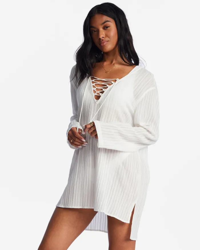 Billabong Blue Skies Swim Cover Up Salt Crystal Women Dresses Billabong Blue Skies Swim Cover Up Salt Crystal Women Dresses