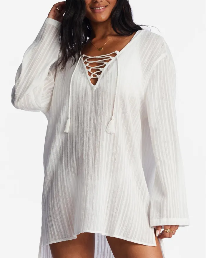 Billabong Blue Skies Swim Cover Up Salt Crystal Women Dresses Billabong Blue Skies Swim Cover Up Salt Crystal Women Dresses