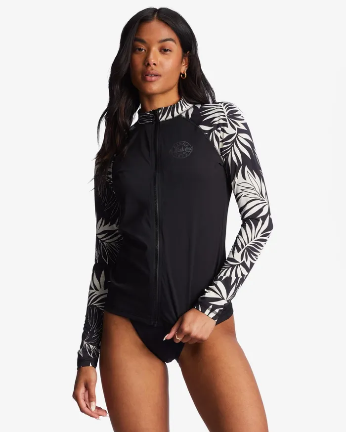 Billabong Core UPF 50 Long Sleeve ZipUp Rashguard Black Women Rashguards and Bodysuits Billabong Core UPF 50 Long Sleeve ZipUp Rashguard Black Women Rashguards and Bodysuits