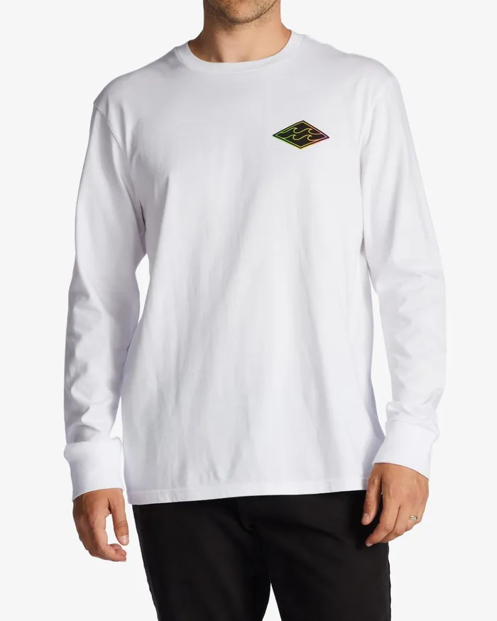 Billabong Crayon Wave Long Sleeve TShirt White Men TShirts