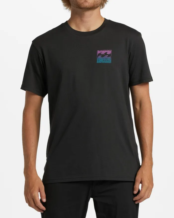 Billabong Crayon Wave TShirt Washed Black Men TShirts