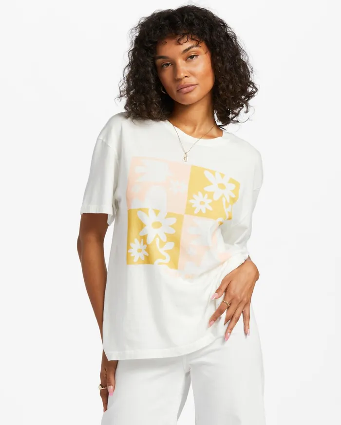 Billabong Days Of Summer Oversized TShirt Salt Crystal Women Graphic Tees and Tanks Billabong Days Of Summer Oversized TShirt Salt Crystal Women Graphic Tees and Tanks