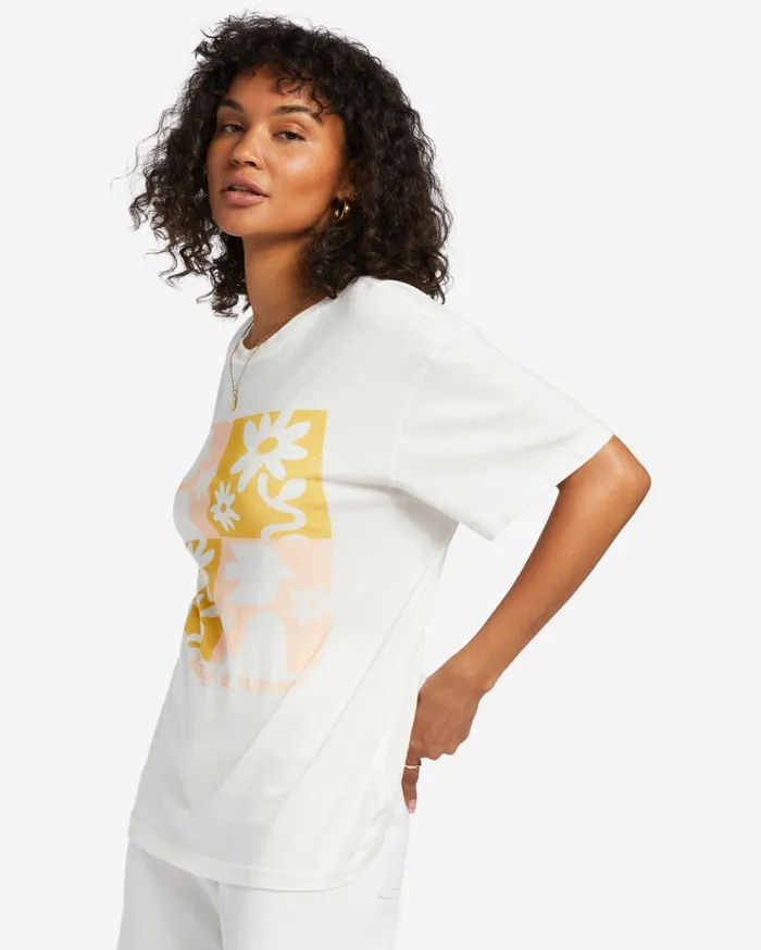 Billabong Days Of Summer Oversized TShirt Salt Crystal Women Graphic Tees and Tanks Billabong Days Of Summer Oversized TShirt Salt Crystal Women Graphic Tees and Tanks