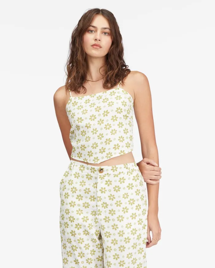 Billabong Double Take Handkerchief Crop Top Salt Crystal Women Tops