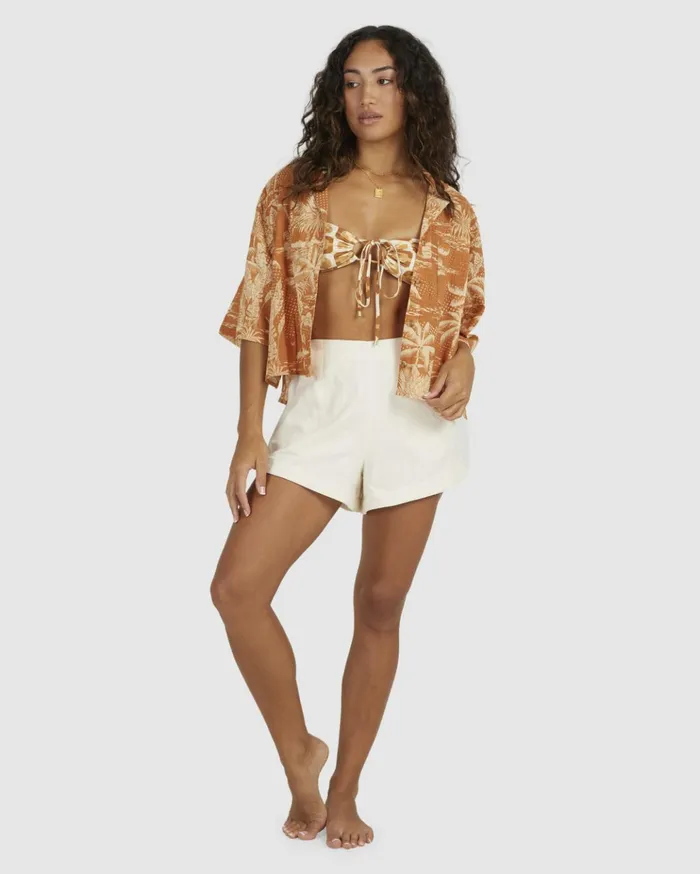 Billabong Dream Days Short Sleeve Shirt Mustard Women Tops Billabong Dream Days Short Sleeve Shirt Mustard Women Tops
