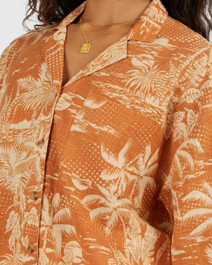 Billabong Dream Days Short Sleeve Shirt Mustard Women Tops Billabong Dream Days Short Sleeve Shirt Mustard Women Tops