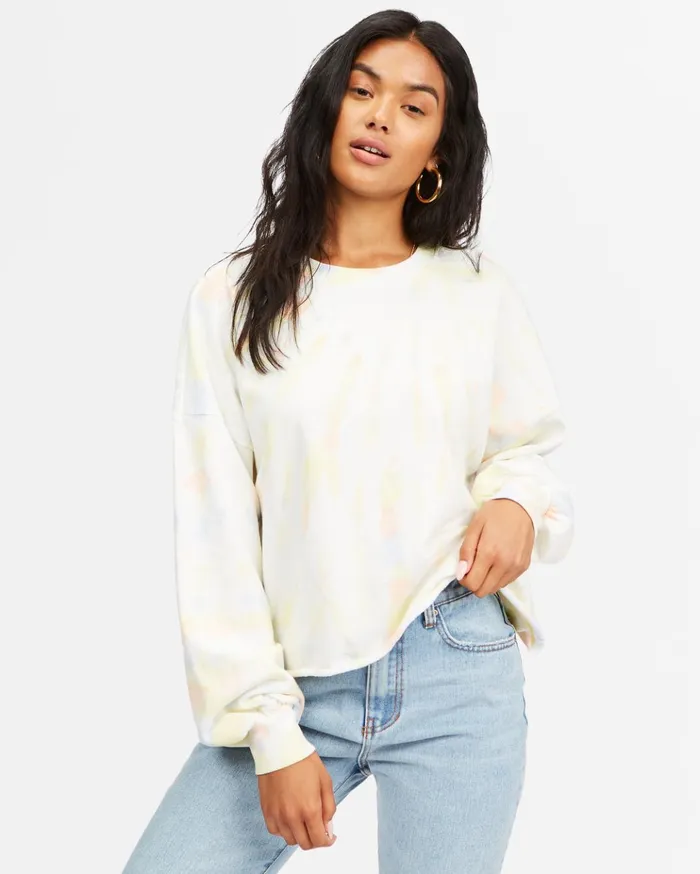 Billabong Dreamy Hues Crewneck Sweatshirt Multi Women Hoodies and Fleece