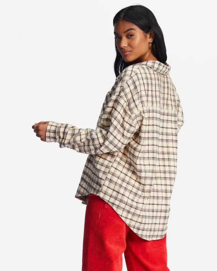 Billabong Easy Breezy Long Sleeve ButtonUp Shirt Antique White Women Tops Billabong Easy Breezy Long Sleeve ButtonUp Shirt Antique White Women Tops