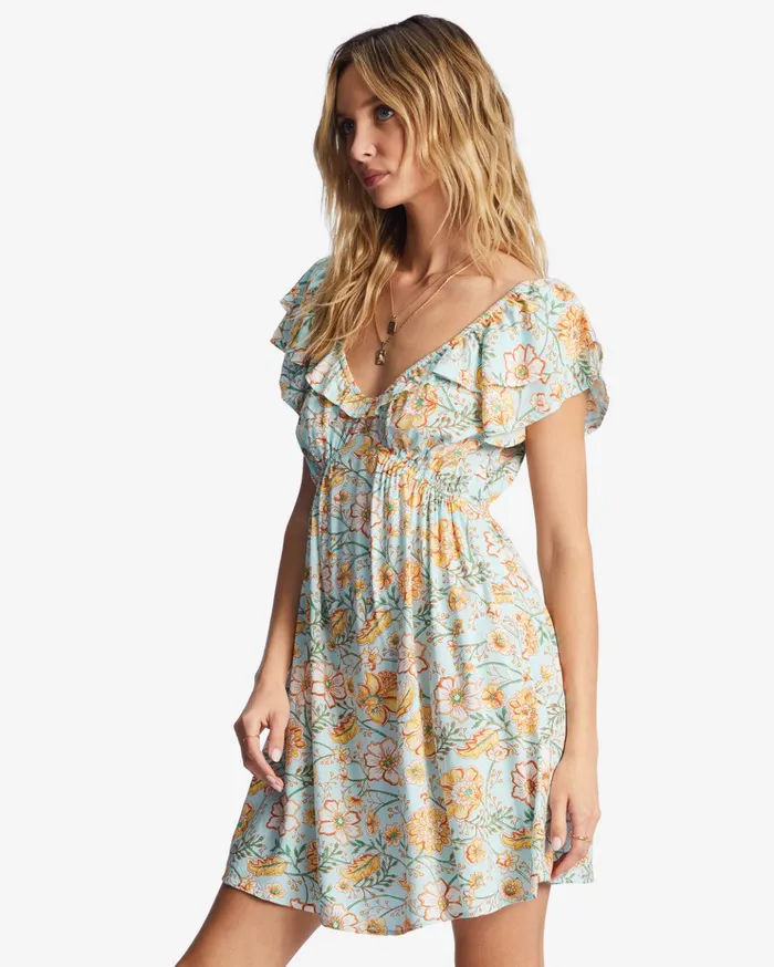 Billabong Enchant Me Mini Dress Pure Aqua Women Dresses Billabong Enchant Me Mini Dress Pure Aqua Women Dresses