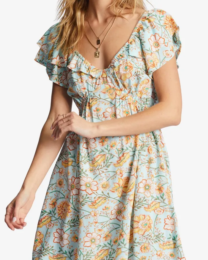Billabong Enchant Me Mini Dress Pure Aqua Women Dresses Billabong Enchant Me Mini Dress Pure Aqua Women Dresses