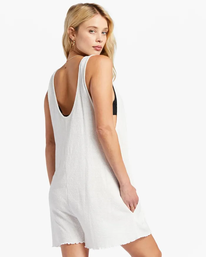 Billabong Fade Away ButtonUp Knit Romper Salt Crystal Women Beach Cover Ups Billabong Fade Away ButtonUp Knit Romper Salt Crystal Women Beach Cover Ups