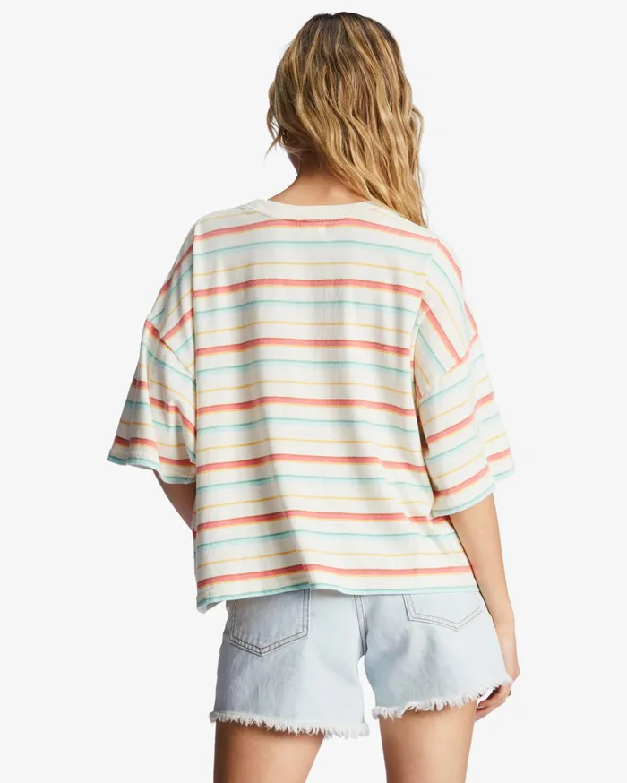 Billabong Feeling Free Boxy TShirt Salt Crystal Women Essentials Billabong Feeling Free Boxy TShirt Salt Crystal Women Essentials