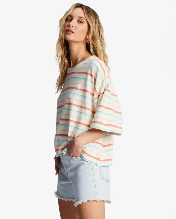 Billabong Feeling Free Boxy TShirt Salt Crystal Women Essentials Billabong Feeling Free Boxy TShirt Salt Crystal Women Essentials