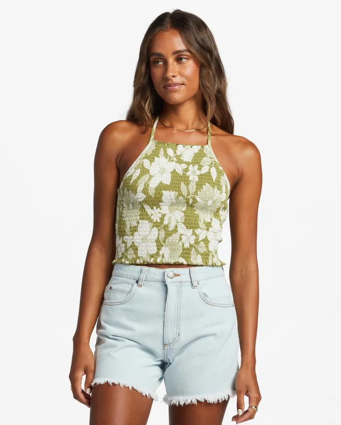 Billabong Feels Like Summer Tank Top Seaweed Women Tops