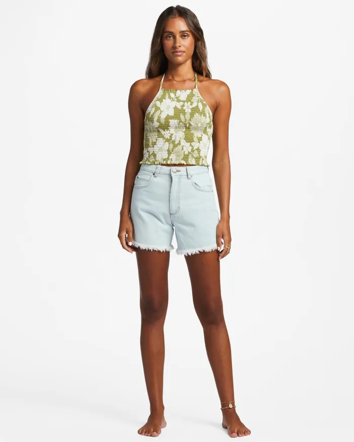 Billabong Feels Like Summer Tank Top Seaweed Women Tops Billabong Feels Like Summer Tank Top Seaweed Women Tops