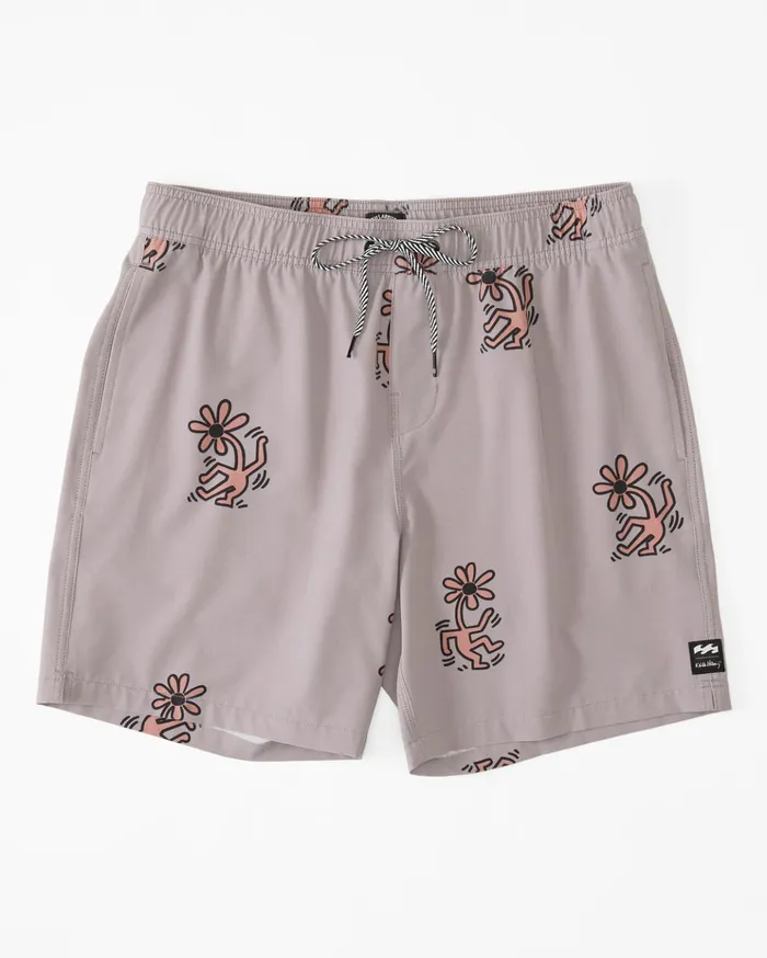 Billabong Flower Dance Layback 17quot Boardshorts Grey Violet Men Elastic Waist Boardshorts Billabong Flower Dance Layback 17quot Boardshorts Grey Violet Men Elastic Waist Boardshorts