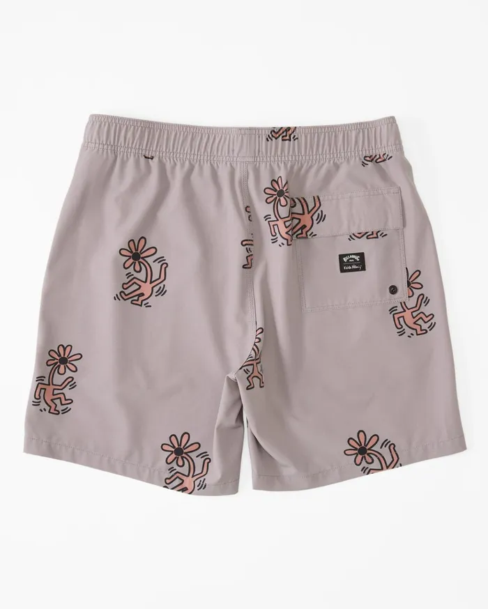 Billabong Flower Dance Layback 17quot Boardshorts Grey Violet Men Elastic Waist Boardshorts Billabong Flower Dance Layback 17quot Boardshorts Grey Violet Men Elastic Waist Boardshorts