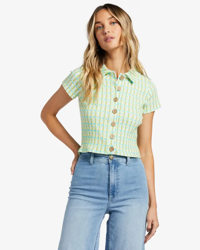 Billabong Forever Friend Rib Knit Top Ocean Eyes Women Tops Billabong Forever Friend Rib Knit Top Ocean Eyes Women Tops
