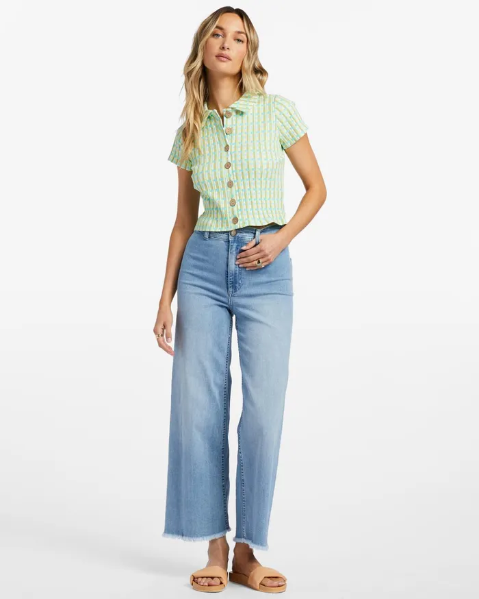 Billabong Forever Friend Rib Knit Top Ocean Eyes Women Tops Billabong Forever Friend Rib Knit Top Ocean Eyes Women Tops
