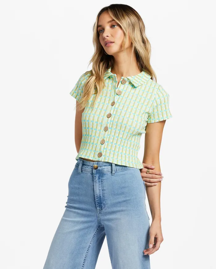 Billabong Forever Friend Rib Knit Top Ocean Eyes Women Tops Billabong Forever Friend Rib Knit Top Ocean Eyes Women Tops