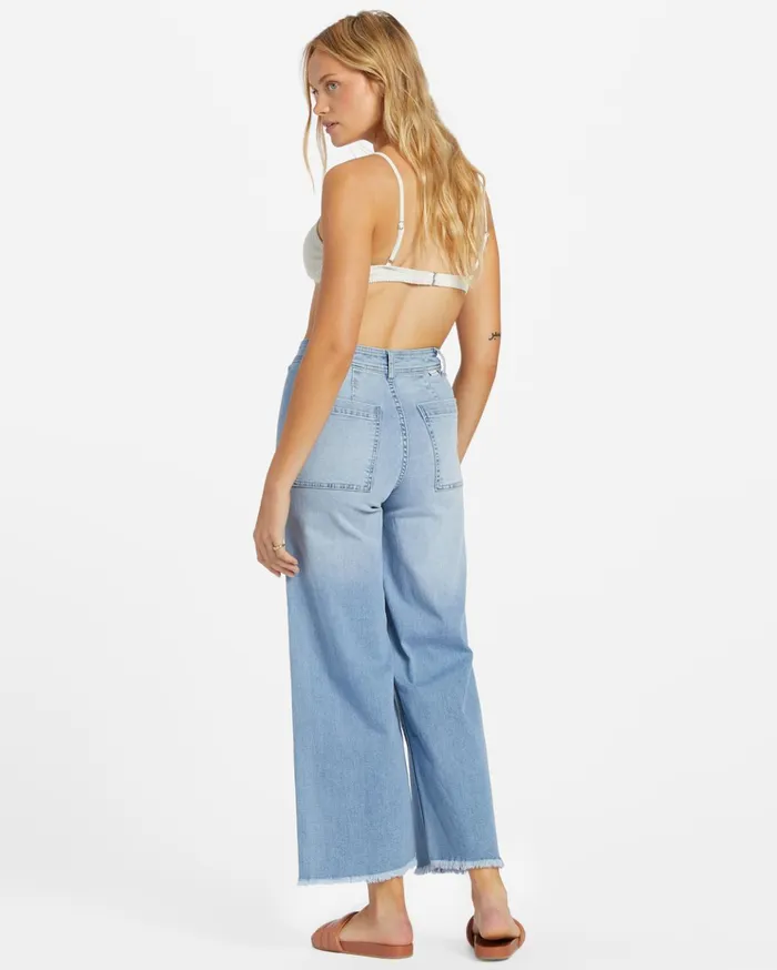 Billabong Free Fall Indigo WideLeg Jeans Surf Spray Women Denim Billabong Free Fall Indigo WideLeg Jeans Surf Spray Women Denim