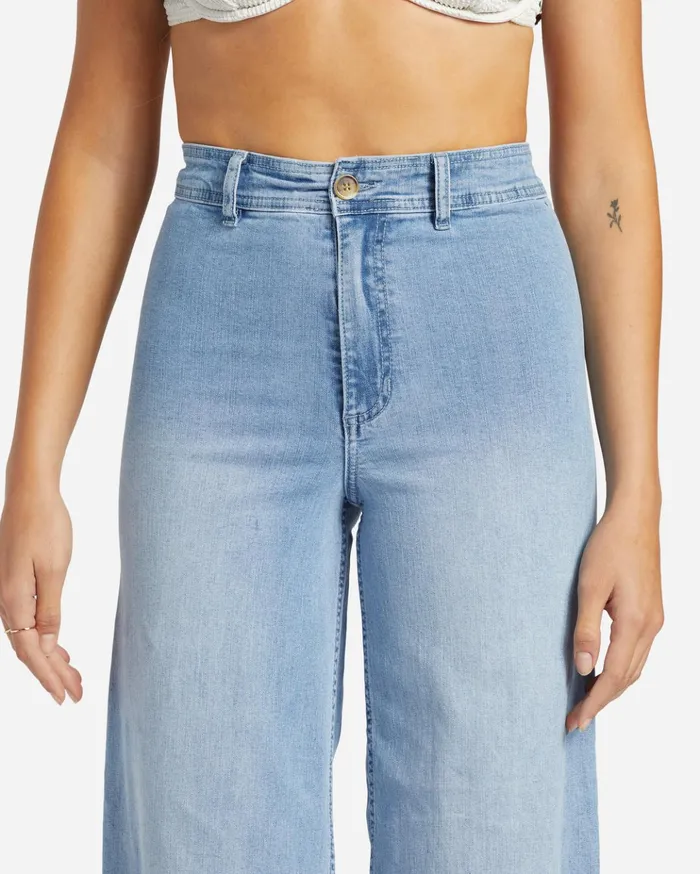 Billabong Free Fall Indigo WideLeg Jeans Surf Spray Women Denim Billabong Free Fall Indigo WideLeg Jeans Surf Spray Women Denim