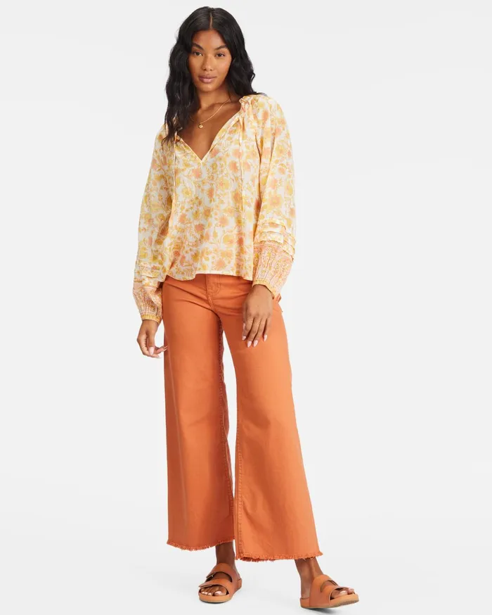 Billabong Free Heart Long Sleeve Blouse Salt Crystal 2 Women Tops Billabong Free Heart Long Sleeve Blouse Salt Crystal 2 Women Tops