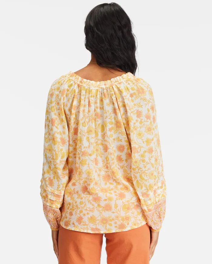 Billabong Free Heart Long Sleeve Blouse Salt Crystal 2 Women Tops Billabong Free Heart Long Sleeve Blouse Salt Crystal 2 Women Tops