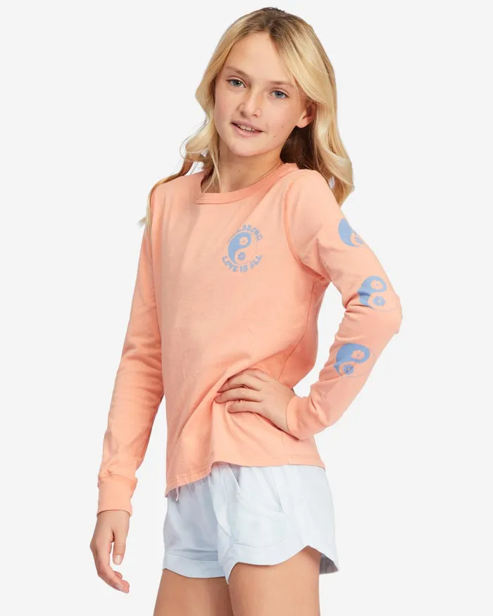 Billabong Girls039 Love Is All Long Sleeve Graphic Boyfriend TShirt Canyon Sunset Kids Girls039 Tops and Tees Billabong Girls039 Love Is All Long Sleeve Graphic Boyfriend TShirt Canyon Sunset Kids Girls039 Tops and Tees
