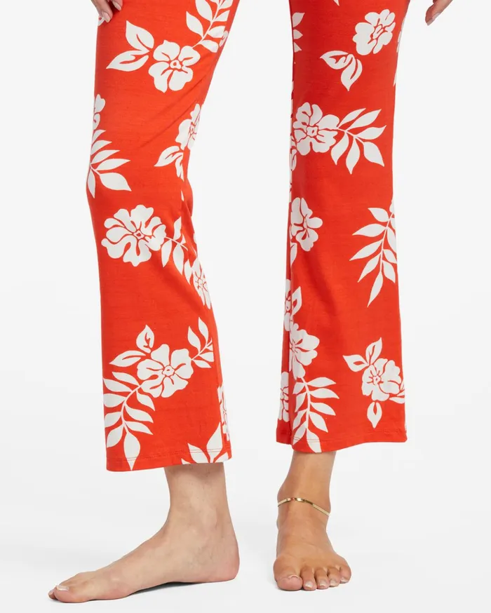 Billabong Going High Stretchy Knit Flared Pants Red Aloha Women Pants Billabong Going High Stretchy Knit Flared Pants Red Aloha Women Pants