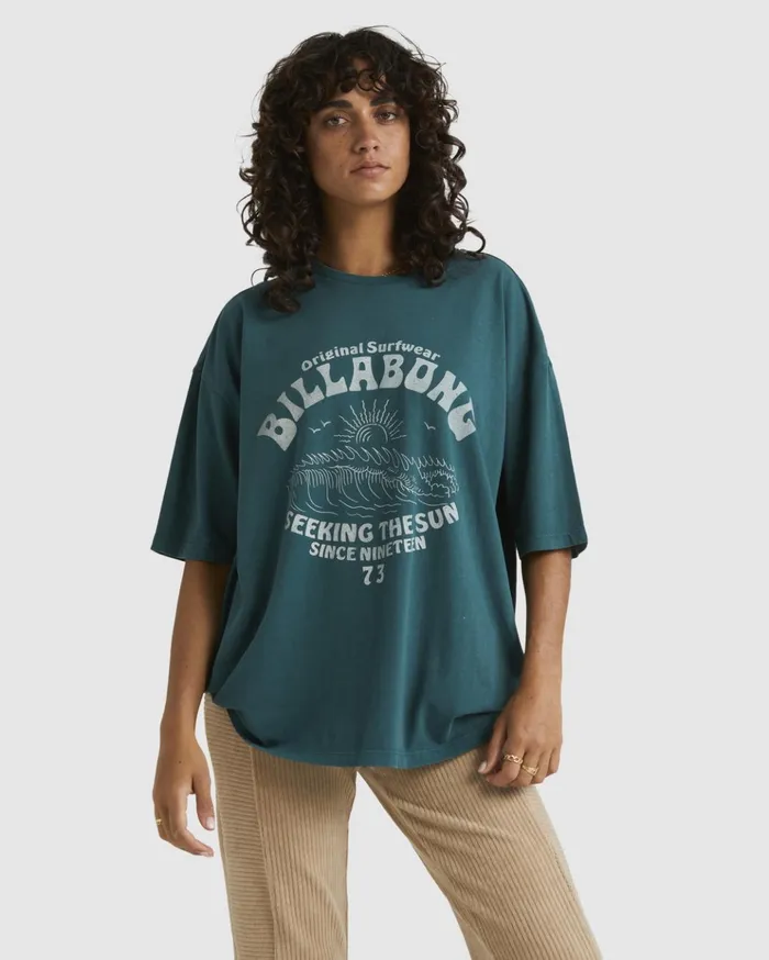 Billabong Good Waves Oversized TShirt June Bug Women Graphic Tees and Tanks Billabong Good Waves Oversized TShirt June Bug Women Graphic Tees and Tanks
