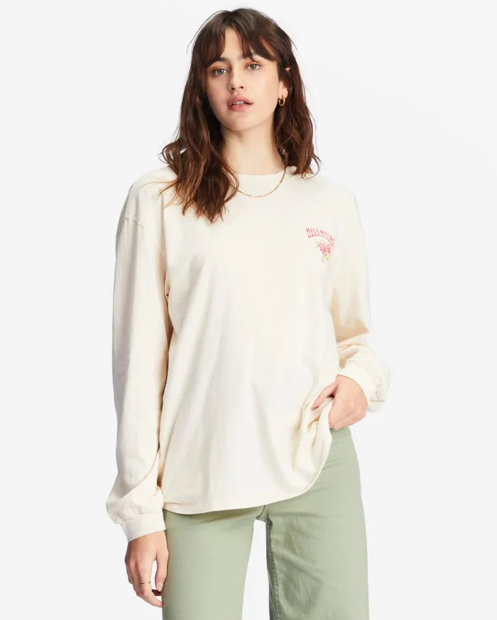 Billabong Handle With Care Long Sleeve Graphic Boyfriend TShirt Antique White Women Graphic Tees and Tanks Billabong Handle With Care Long Sleeve Graphic Boyfriend TShirt Antique White Women Graphic Tees and Tanks