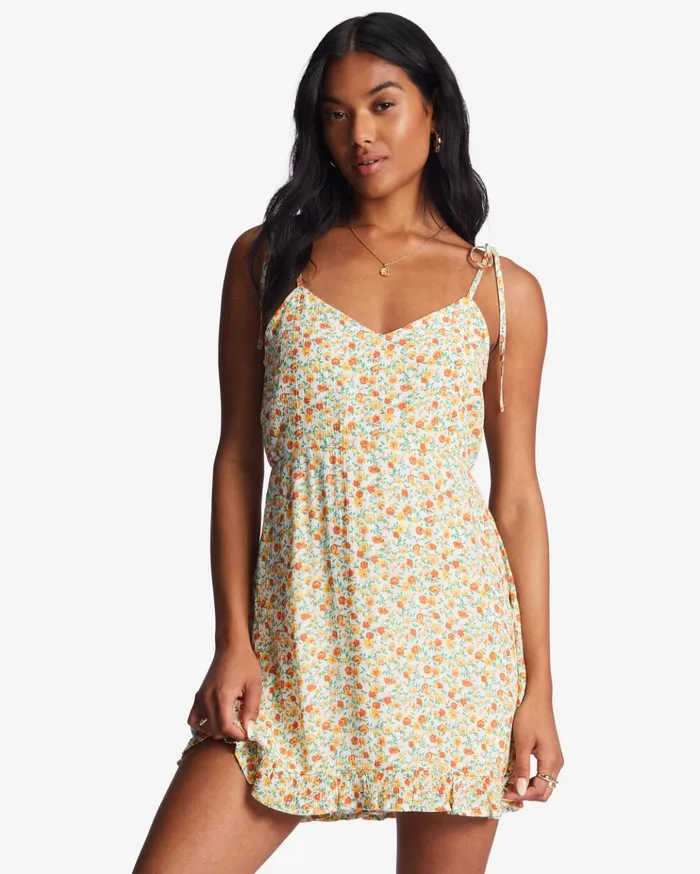 Billabong Heart Breaker Strappy Dress Salt Crystal Women Dresses