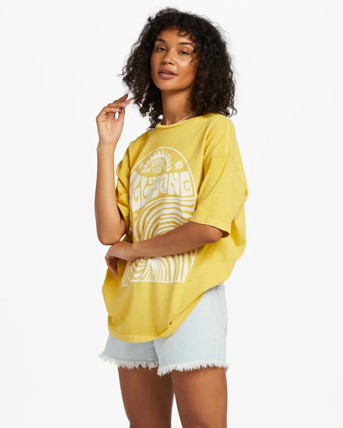 Billabong Hello Sunshine Oversized TShirt Honeybee Women Graphic Tees and Tanks Billabong Hello Sunshine Oversized TShirt Honeybee Women Graphic Tees and Tanks