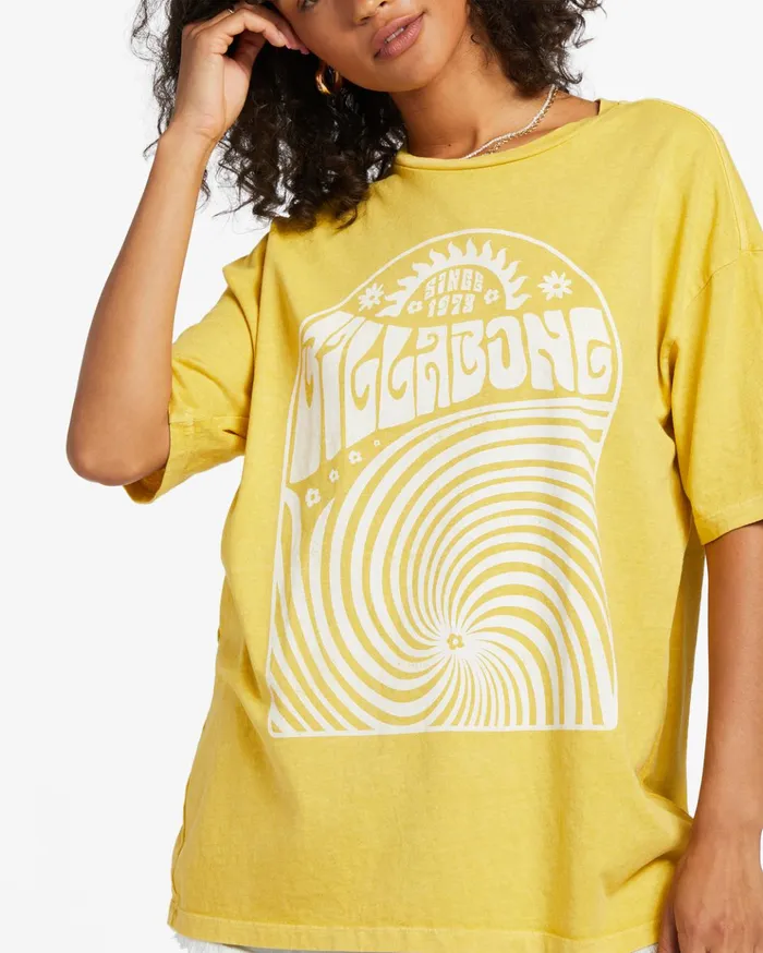 Billabong Hello Sunshine Oversized TShirt Honeybee Women Graphic Tees and Tanks Billabong Hello Sunshine Oversized TShirt Honeybee Women Graphic Tees and Tanks