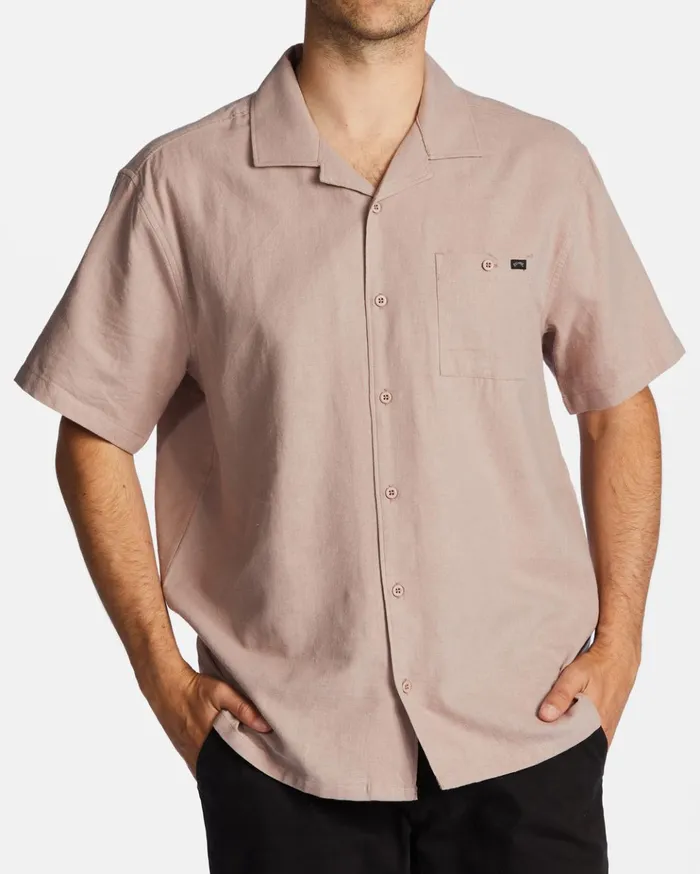 Billabong Hemp Vacay Short Sleeve Shirt Dusty Lilac Men Shirts