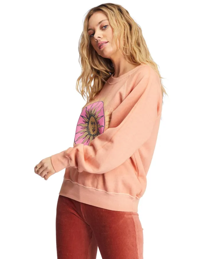 Billabong Here We Go Graphic Crewneck Sweatshirt Canyon Sunset Women Hoodies and Fleece Billabong Here We Go Graphic Crewneck Sweatshirt Canyon Sunset Women Hoodies and Fleece