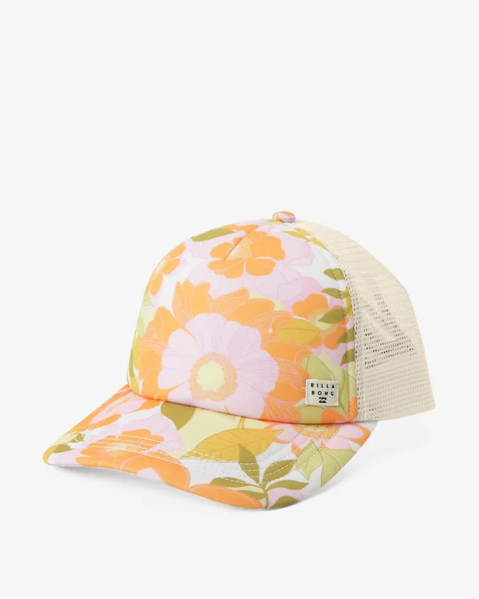 Billabong Heritage Mashup Trucker Hat Orange Peel Women Hats and Beanies