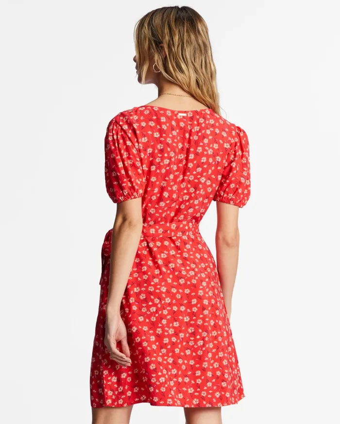 Billabong Hot Tropics Mini Wrap Dress Bright Poppy Women Dresses Billabong Hot Tropics Mini Wrap Dress Bright Poppy Women Dresses
